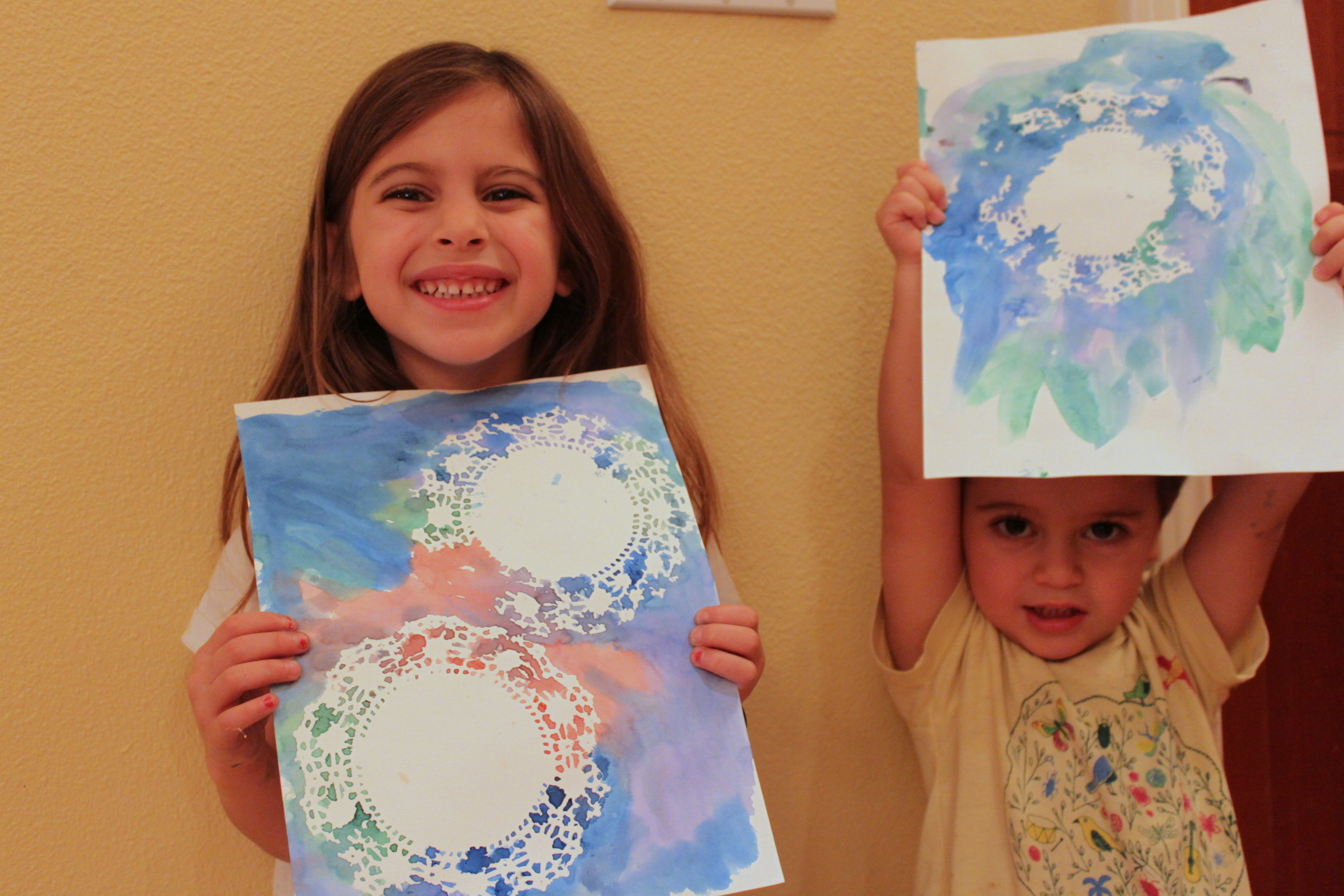 Doily Snowflake Painting