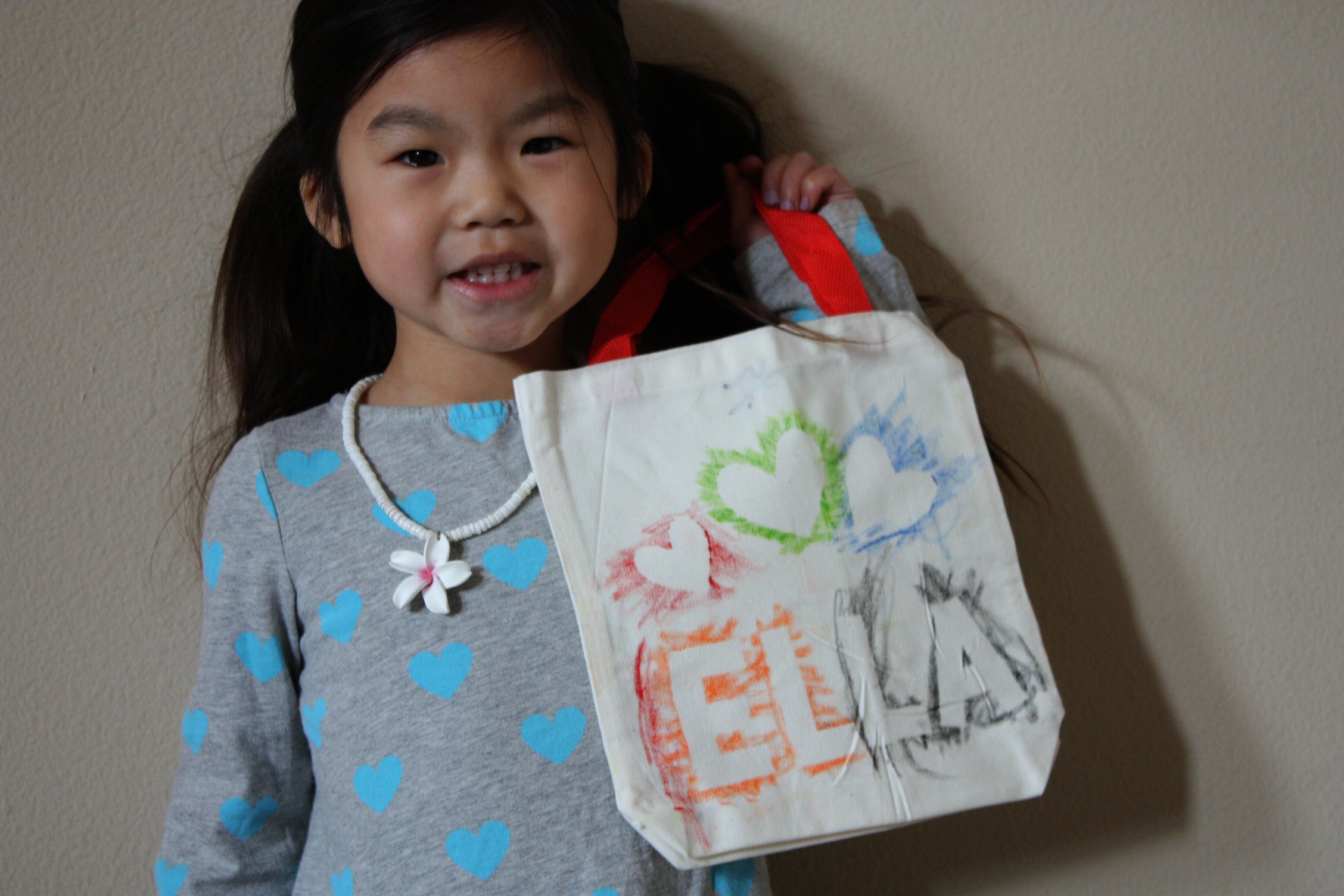 Fabric Crayon Reverse Stencil Totes