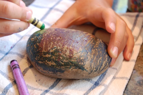 Rocks + Crayons = Paperweights