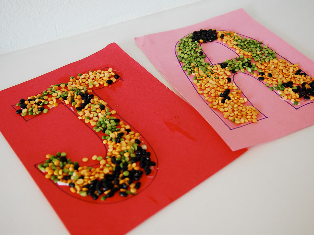Dried Bean Mosaic Art