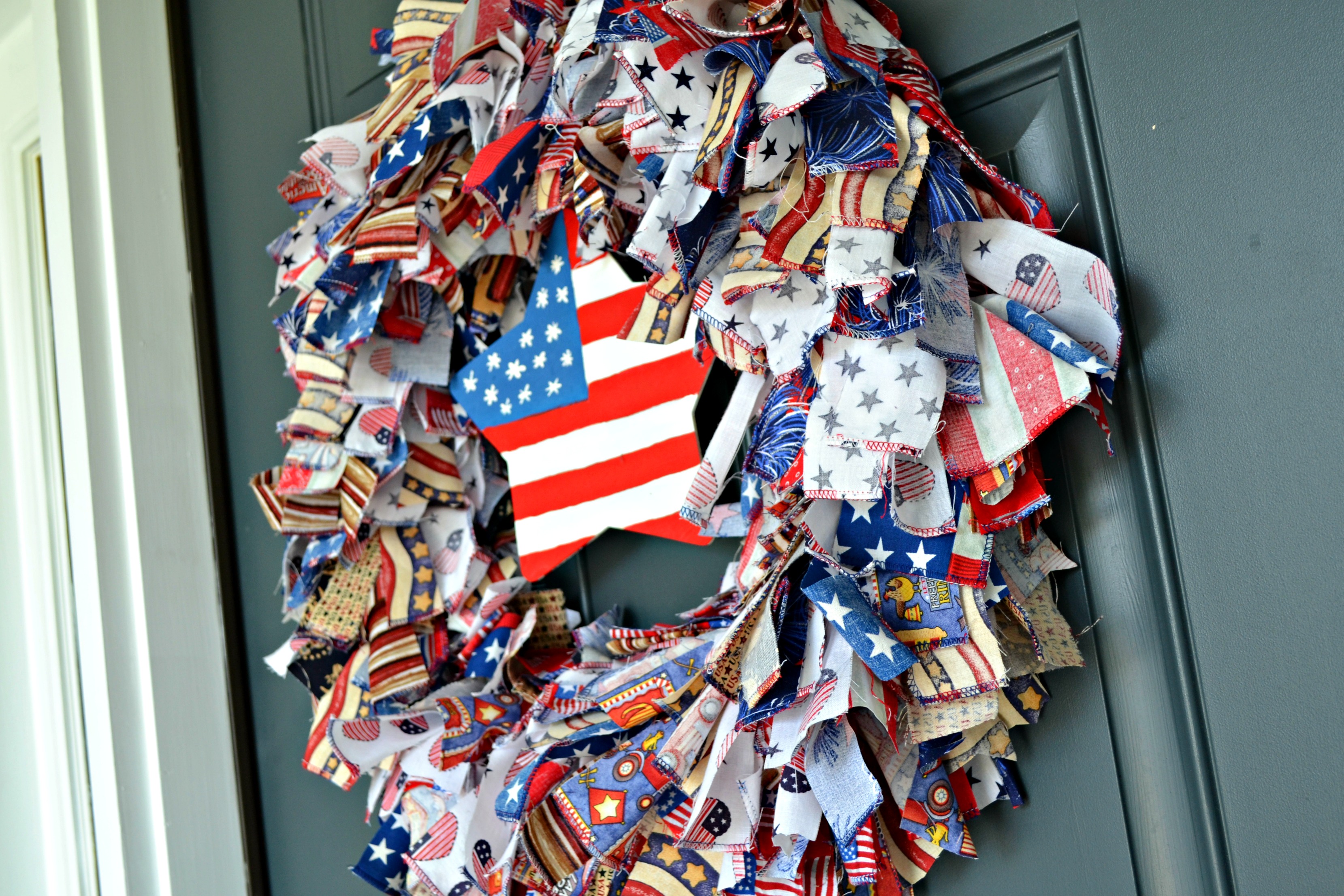 Patriotic Rag Wreath